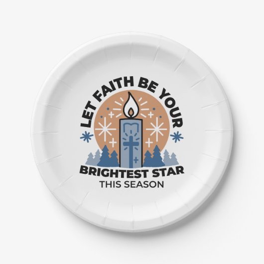 Let Faith Shine Bright: het thema van de winter Papieren Bordje (Voorkant)