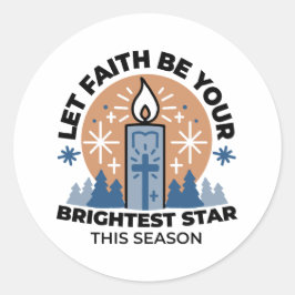 Let Faith Shine Bright: het thema van de winter Ronde Sticker
