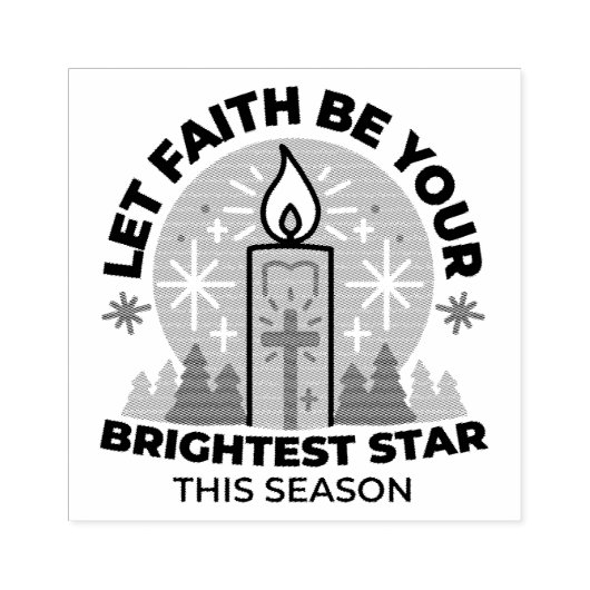 Let Faith Shine Bright: het thema van de winter Rubberstempel (Afrduk)