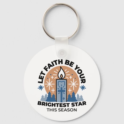 Let Faith Shine Bright: het thema van de winter Sleutelhanger (Voorkant)