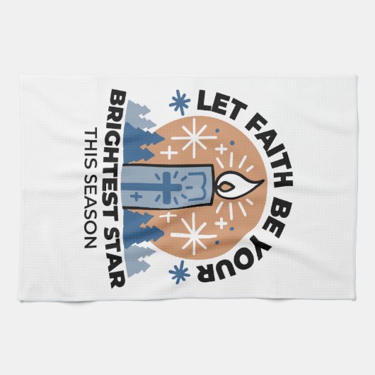 Let Faith Shine Bright: het thema van de winter Theedoek (Horizontaal)