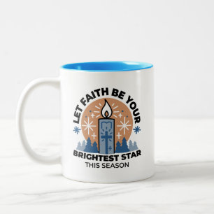 Let Faith Shine Bright: het thema van de winter Tweekleurige Koffiemok