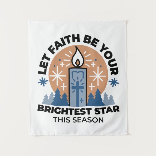 Let Faith Shine Bright: het thema van de winter Wandkleed (Voorkant)