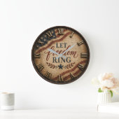 Let Freedom Ring Patriotic American Flag Grote Klok (Huis)