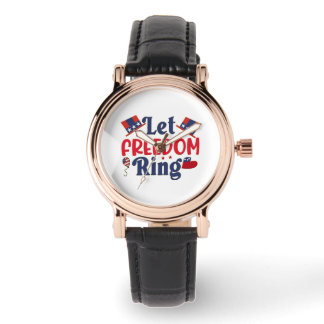 Let Freedom Ring - Perfect vierkant zwart Horloge
