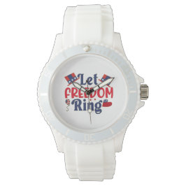 Let Freedom Ring - Sportief wit silicium Horloge