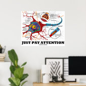 Let gewoon op (Neuron / Synapse Anatomical) Poster (Thuiskantoor)