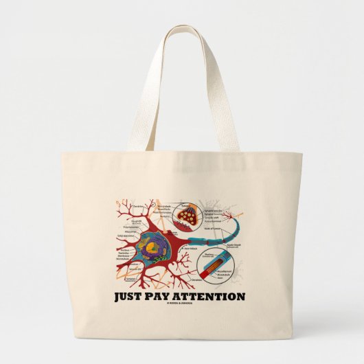 Let gewoon op (Neuron/Synapse) Grote Tote Bag (Voorkant)