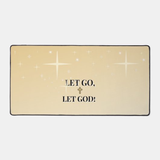 Let Go Let God Cross in Black Text Bureaumat (Voorkant)