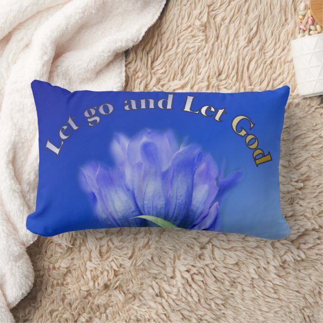 Let Go Let God Gentian Flower Inspirational Quote  Kussen (Deken)