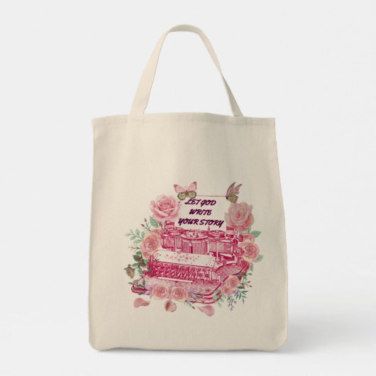 Let God write your story Tote Bag (Achterkant)