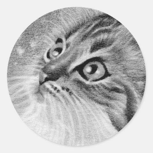 Let is sneeuw Kitty Cat Ronde Sticker (Voorkant)
