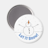 "Let is Snow" Happy Snowman Magneet (Voorkant / Achterkant)