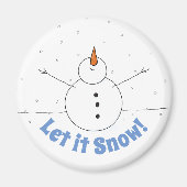 "Let is Snow" Happy Snowman Magneet (Voorkant)