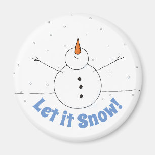 "Let is Snow" Happy Snowman Magneet