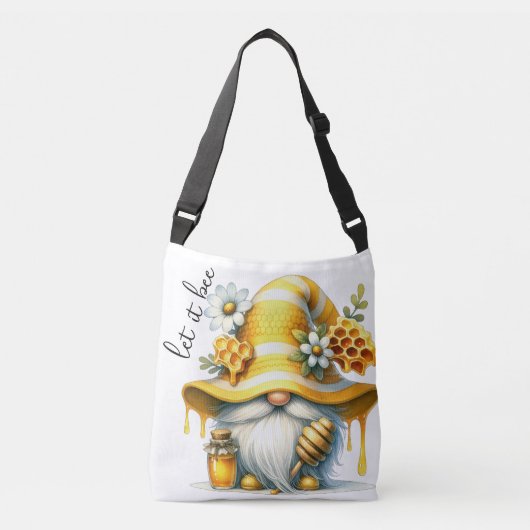 "Let it Bee" Honey Gnome Canvas tas (Voorkant)