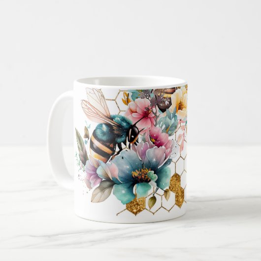 "Let it Bee" Koffie Mok (Voorkant links)