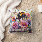 Let It Bee – Watercolor Bumblebee Spring Floral  Kussen (Deken)