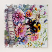 Let It Bee – Watercolor Bumblebee Spring Floral Legpuzzel (Horizontaal)