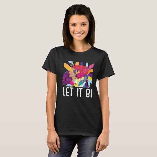 Let It Bi Bisexual Pride March Bisexuality LGBTQ   T-shirt (Voorkant volledig)