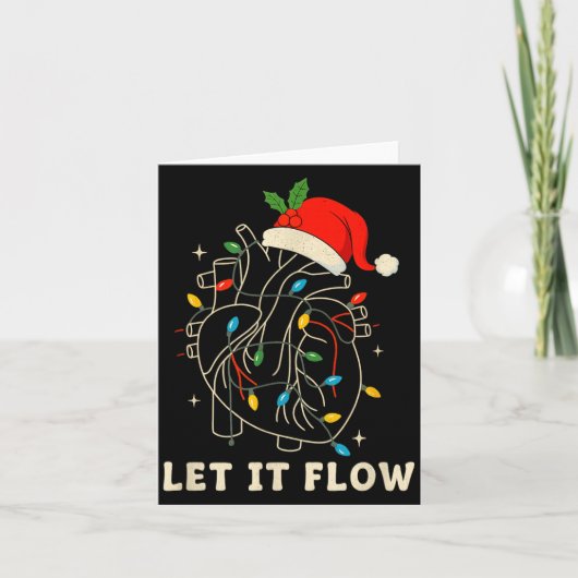 Let It Flow Funny Anatomical Heart Christmas, Medi Kaart (Voorkant)