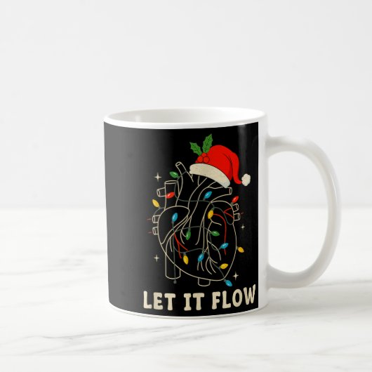 Let It Flow Funny Anatomical Heart Christmas, Medi Koffiemok (Rechts)