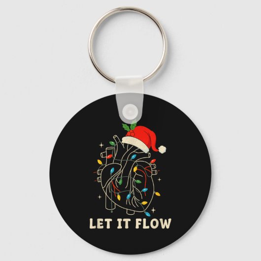 Let It Flow Funny Anatomical Heart Christmas, Medi Sleutelhanger (Voorkant)