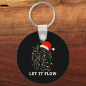 Let It Flow Funny Anatomical Heart Christmas, Medi Sleutelhanger (Voorkant)