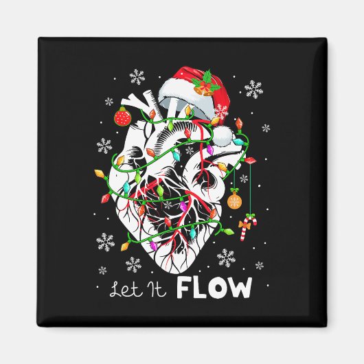 Let It Flowing Xmas Anatomy Santa Heart Part Cardi Magneet (Voorkant)