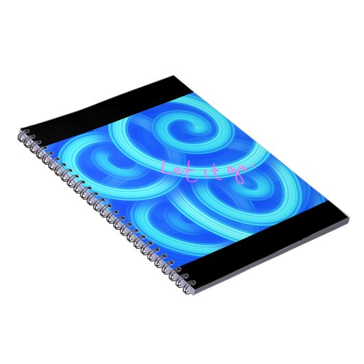 Let It Go Notebook – Royal Blue Swirl Aesthetic Jo Notitieboek (Rechterzijde)