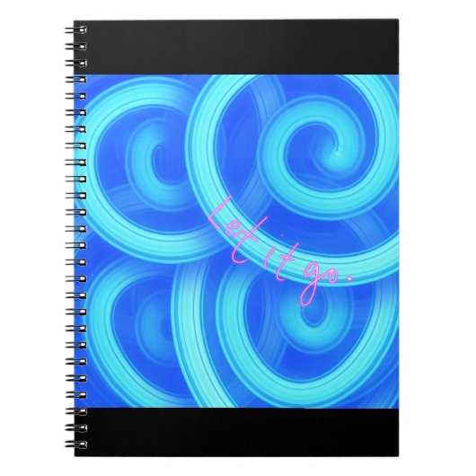 Let It Go Notebook – Royal Blue Swirl Aesthetic Jo Notitieboek (Voorkant)