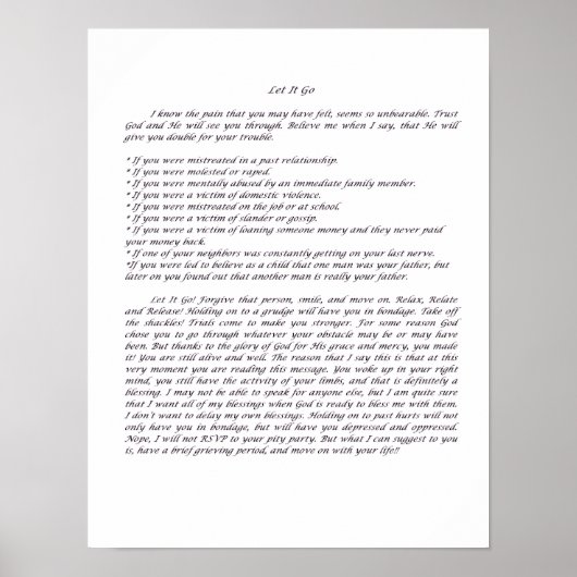 Let It Go Poster (Voorkant)