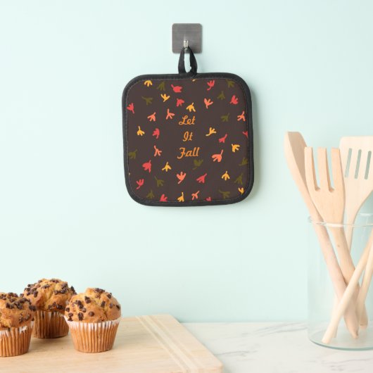 Let It Herfst Pot Holder (Bruin & Sinaasappel) Pannenlap (Insitu(Ophanging))
