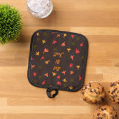 Let It Herfst Pot Holder (Bruin & Sinaasappel) Pannenlap (Top down)