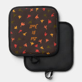 Let It Herfst Pot Holder (Bruin & Sinaasappel) Pannenlap (Voorkant / Achterkant)
