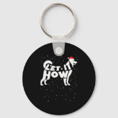 Let It Howl Snow Funny Pun Winter Siberian Husky C Sleutelhanger (Voorkant)