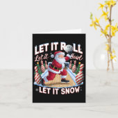 Let It Roll Let It Bowl Kerstmisbowling Kaart (Gele Bloem)