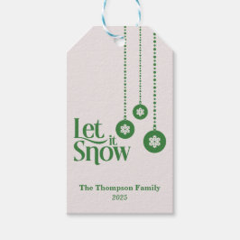"Let it Snow" bleek roze Cadeaulabel