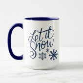 Let It Snow Blue en White Coffee & Cacao Mok (Links)