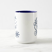 Let It Snow Blue en White Coffee & Cacao Mok (Midden)