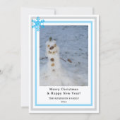 Let It Snow Blue Gray Snowflakes INSERT PHOTO  Feestdagenkaart (Voorkant)