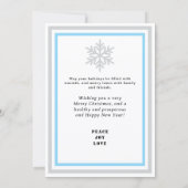 Let It Snow Blue Gray Snowflakes INSERT PHOTO  Feestdagenkaart (Achterkant)