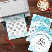 Let it Snow-Blue Printable Business Word Zoeken Feestdagenkaart