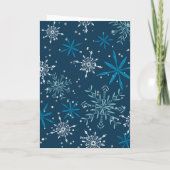 "Let it Snow" Blue Snowflake Non Photo Feestdagen Kaart (Achterkant)
