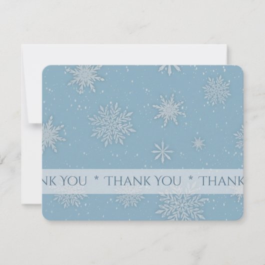 Let it Snow Blue Thank You Card Kaart (Voorkant)