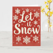 Let It Snow Christmas Card Glitter Snowflake Kaart (Gele Bloem)