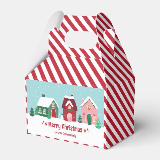 Let it Snow Christmas Village Favor Boxes Bedankdoosjes (Achterkant)