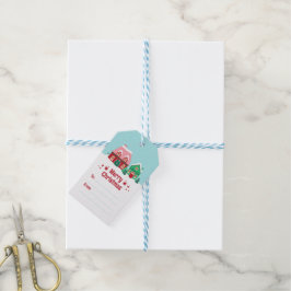 Let it Snow Christmas Village Gift Tag Cadeaulabel