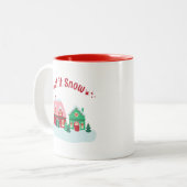 Let it Snow Christmas Village Mug Tweekleurige Koffiemok (Voorkant links)