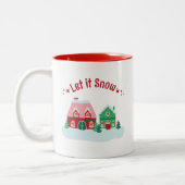 Let it Snow Christmas Village Mug Tweekleurige Koffiemok (Links)